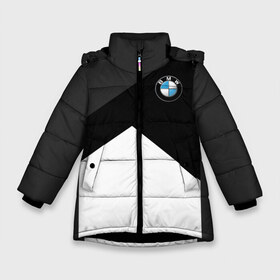 Зимняя куртка для девочек 3D с принтом BMW 2018 SportWear #3 , ткань верха — 100% полиэстер; подклад — 100% полиэстер, утеплитель — 100% полиэстер. | длина ниже бедра, удлиненная спинка, воротник стойка и отстегивающийся капюшон. Есть боковые карманы с листочкой на кнопках, утяжки по низу изделия и внутренний карман на молнии. 

Предусмотрены светоотражающий принт на спинке, радужный светоотражающий элемент на пуллере молнии и на резинке для утяжки. | Тематика изображения на принте: bmw | автомобильные | бмв | машины