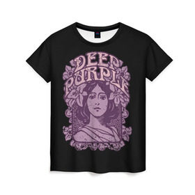 Женская футболка 3D с принтом Deep Purple , 100% полиэфир ( синтетическое хлопкоподобное полотно) | прямой крой, круглый вырез горловины, длина до линии бедер | album | british | deep purple | england | heavy metal | rock group | альбом | англия | британская | рок группа | хеви металл