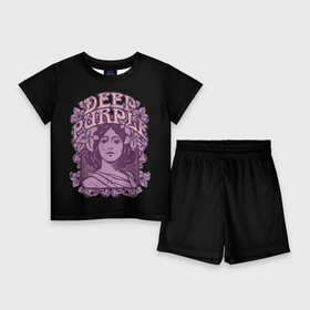 Детский костюм с шортами 3D с принтом Deep Purple ,  |  | Тематика изображения на принте: album | british | deep purple | england | heavy metal | rock group | альбом | англия | британская | рок группа | хеви металл