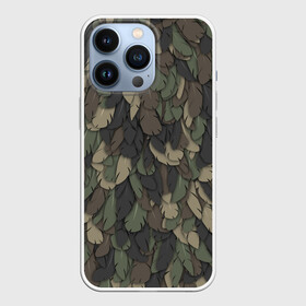 Чехол для iPhone 13 Pro с принтом Камуфляж с перьями ,  |  | армия | камуфляж | милитари | паттерн | перо | перья | птица | хаки