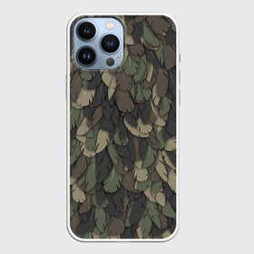 Чехол для iPhone 13 Pro Max с принтом Камуфляж с перьями ,  |  | армия | камуфляж | милитари | паттерн | перо | перья | птица | хаки