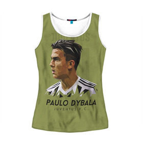 Женская майка 3D с принтом Paulo Dybala Juventus FC , 100% полиэстер | круглая горловина, прямой силуэт, длина до линии бедра | dibala | dybala | juve | juventus | juvi | kit | russia | world cup | бонусная | гостевая | дибала | домашняя | италия | футбол | чемпионат мира | юве | ювентус | юви