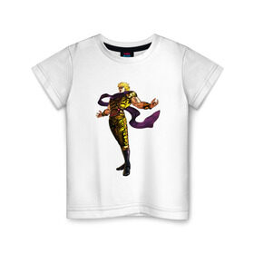 Детская футболка хлопок с принтом Дио Брандо , 100% хлопок | круглый вырез горловины, полуприлегающий силуэт, длина до линии бедер | anime | jojo | jojos bizarre adventure | аниме | дио брандо