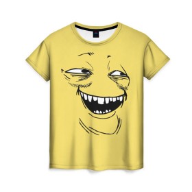 Женская футболка 3D с принтом Yoba , 100% полиэфир ( синтетическое хлопкоподобное полотно) | прямой крой, круглый вырез горловины, длина до линии бедер | yoba | ехидный блинчик | имиджборды | колобок | мемы | пека фейс