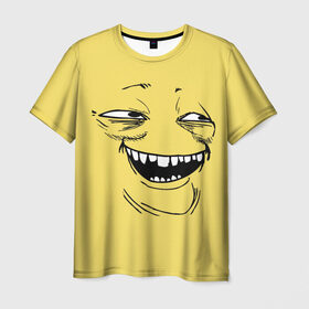 Мужская футболка 3D с принтом Yoba , 100% полиэфир | прямой крой, круглый вырез горловины, длина до линии бедер | yoba | ехидный блинчик | имиджборды | колобок | мемы | пека фейс