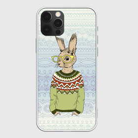 Чехол для iPhone 12 Pro Max с принтом Кролик хипстер , Силикон |  | Тематика изображения на принте: зима | кролик | новый год | подарок | рождество