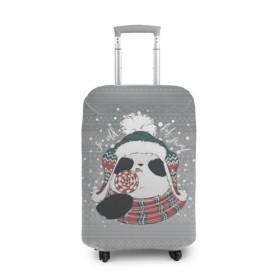 Чехол для чемодана 3D с принтом So cold, but sweet , 86% полиэфир, 14% спандекс | двустороннее нанесение принта, прорези для ручек и колес | зима | новый год | панда | подарок | рождество