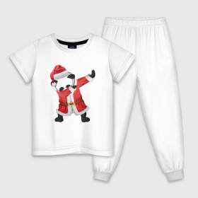 Детская пижама хлопок с принтом Панда Санта-Клаус , 100% хлопок |  брюки и футболка прямого кроя, без карманов, на брюках мягкая резинка на поясе и по низу штанин
 | Тематика изображения на принте: зима | новый год | панда | подарок | рождество