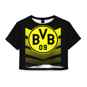 Женская футболка 3D укороченная с принтом FC Borussia 2018 Original #15 , 100% полиэстер | круглая горловина, длина футболки до линии талии, рукава с отворотами | боруссия | дортмунд