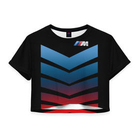 Женская футболка 3D укороченная с принтом BMW 2018 Brands colors arrow , 100% полиэстер | круглая горловина, длина футболки до линии талии, рукава с отворотами | Тематика изображения на принте: bmw | автомобильные | бмв