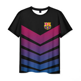 Мужская футболка 3D с принтом FC Barcelona 2018 Arrow , 100% полиэфир | прямой крой, круглый вырез горловины, длина до линии бедер | Тематика изображения на принте: fc | fc barcelona | fcb | барселона | спорт | спортивные | футбол | футбольный клуб