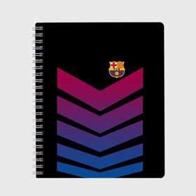 Тетрадь с принтом FC Barcelona 2018 Arrow , 100% бумага | 48 листов, плотность листов — 60 г/м2, плотность картонной обложки — 250 г/м2. Листы скреплены сбоку удобной пружинной спиралью. Уголки страниц и обложки скругленные. Цвет линий — светло-серый
 | Тематика изображения на принте: fc | fc barcelona | fcb | барселона | спорт | спортивные | футбол | футбольный клуб