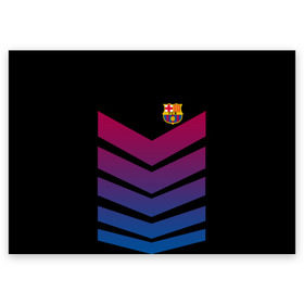 Поздравительная открытка с принтом FC Barcelona 2018 Arrow , 100% бумага | плотность бумаги 280 г/м2, матовая, на обратной стороне линовка и место для марки
 | Тематика изображения на принте: fc | fc barcelona | fcb | барселона | спорт | спортивные | футбол | футбольный клуб