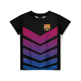 Детская футболка 3D с принтом FC Barcelona 2018 Arrow , 100% гипоаллергенный полиэфир | прямой крой, круглый вырез горловины, длина до линии бедер, чуть спущенное плечо, ткань немного тянется | fc | fc barcelona | fcb | барселона | спорт | спортивные | футбол | футбольный клуб