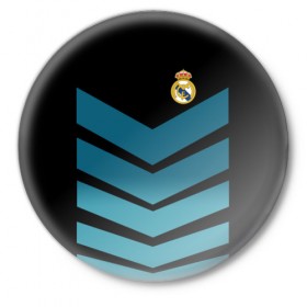 Значок с принтом Real Madrid 2018 Arrow ,  металл | круглая форма, металлическая застежка в виде булавки | fc | real madrid | реал мадрид | спорт | спортивные | футбол | футбольный клуб