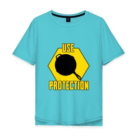 Мужская футболка хлопок Oversize с принтом Use Protection , 100% хлопок | свободный крой, круглый ворот, “спинка” длиннее передней части | battle royale | playerunknown | playerunknowns | playerunknowns battlegrounds | pubg | онлайн игра