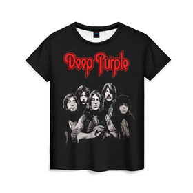 Женская футболка 3D с принтом Deep Purple , 100% полиэфир ( синтетическое хлопкоподобное полотно) | прямой крой, круглый вырез горловины, длина до линии бедер | album | british | deep purple | england | heavy metal | rock group | альбом | англия | британская | рок группа | хеви металл
