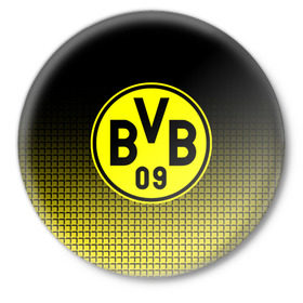 Значок с принтом FC Borussia 2018 Original #1 ,  металл | круглая форма, металлическая застежка в виде булавки | Тематика изображения на принте: боруссия | дортмунд