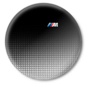 Значок с принтом BMW 2018 Black and White III ,  металл | круглая форма, металлическая застежка в виде булавки | Тематика изображения на принте: bmw | автомобильные | бмв