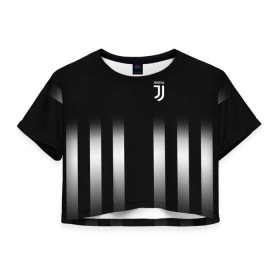 Женская футболка 3D укороченная с принтом Juventus 2018 Line , 100% полиэстер | круглая горловина, длина футболки до линии талии, рукава с отворотами | fc | juventus | спорт | фк | футбол | ювентус