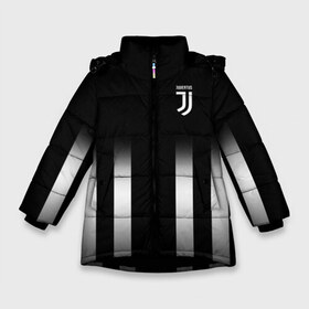 Зимняя куртка для девочек 3D с принтом Juventus 2018 Line , ткань верха — 100% полиэстер; подклад — 100% полиэстер, утеплитель — 100% полиэстер. | длина ниже бедра, удлиненная спинка, воротник стойка и отстегивающийся капюшон. Есть боковые карманы с листочкой на кнопках, утяжки по низу изделия и внутренний карман на молнии. 

Предусмотрены светоотражающий принт на спинке, радужный светоотражающий элемент на пуллере молнии и на резинке для утяжки. | fc | juventus | спорт | фк | футбол | ювентус