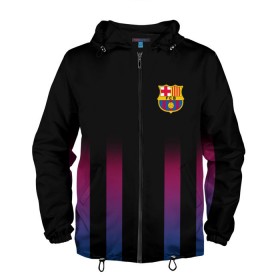Мужская ветровка 3D с принтом FC Barcelona Color Line , 100% полиэстер | подол и капюшон оформлены резинкой с фиксаторами, два кармана без застежек по бокам, один потайной карман на груди | Тематика изображения на принте: fc barcelona | fcb | барселона | спорт | спортивные | фк | футбол