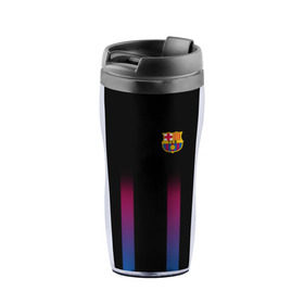 Термокружка-непроливайка с принтом FC Barcelona Color Line , внутренняя часть — пищевой пластик, наружная часть — прозрачный пластик, между ними — полиграфическая вставка с рисунком | объем — 350 мл, герметичная крышка | fc barcelona | fcb | барселона | спорт | спортивные | фк | футбол