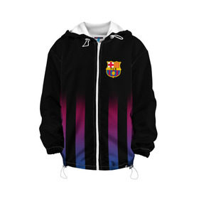 Детская куртка 3D с принтом FC Barcelona Color Line , 100% полиэстер | застежка — молния, подол и капюшон оформлены резинкой с фиксаторами, по бокам — два кармана без застежек, один потайной карман на груди, плотность верхнего слоя — 90 г/м2; плотность флисового подклада — 260 г/м2 | fc barcelona | fcb | барселона | спорт | спортивные | фк | футбол