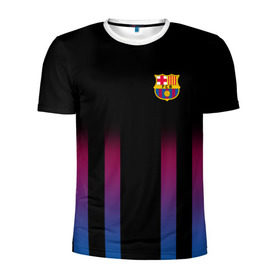 Мужская футболка 3D спортивная с принтом FC Barcelona Color Line , 100% полиэстер с улучшенными характеристиками | приталенный силуэт, круглая горловина, широкие плечи, сужается к линии бедра | Тематика изображения на принте: fc barcelona | fcb | барселона | спорт | спортивные | фк | футбол