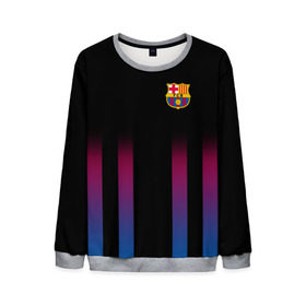 Мужской свитшот 3D с принтом FC Barcelona Color Line , 100% полиэстер с мягким внутренним слоем | круглый вырез горловины, мягкая резинка на манжетах и поясе, свободная посадка по фигуре | Тематика изображения на принте: fc barcelona | fcb | барселона | спорт | спортивные | фк | футбол