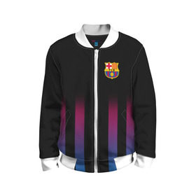 Детский бомбер 3D с принтом FC Barcelona Color Line , 100% полиэстер | застегивается на молнию, по бокам два кармана без застежек, мягкие манжеты, по низу бомбера и на воротнике — эластичная резинка | fc barcelona | fcb | барселона | спорт | спортивные | фк | футбол