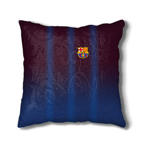 Подушка 3D с принтом FC Barcelona Gradient , наволочка – 100% полиэстер, наполнитель – холлофайбер (легкий наполнитель, не вызывает аллергию). | состоит из подушки и наволочки. Наволочка на молнии, легко снимается для стирки | fc | fc barcelona | fcb | барселона | спорт | спортивные | фк | футбол