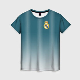 Женская футболка 3D с принтом Real Madrid 2018 Gradient , 100% полиэфир ( синтетическое хлопкоподобное полотно) | прямой крой, круглый вырез горловины, длина до линии бедер | 