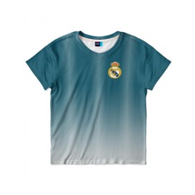Детская футболка 3D с принтом Real Madrid 2018 Gradient , 100% гипоаллергенный полиэфир | прямой крой, круглый вырез горловины, длина до линии бедер, чуть спущенное плечо, ткань немного тянется | 