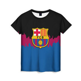 Женская футболка 3D с принтом FC Barcelona 2018 Paints , 100% полиэфир ( синтетическое хлопкоподобное полотно) | прямой крой, круглый вырез горловины, длина до линии бедер | fc | manchester united | манчестер юнайтед | спорт | спортивные | фк | футбол