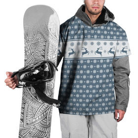 Накидка на куртку 3D с принтом Свитер с оленями , 100% полиэстер |  | мороз | нг | новый год | олень | рождество | свитер | снег | снежинки