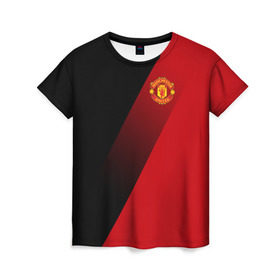 Женская футболка 3D с принтом Manchester United Элита , 100% полиэфир ( синтетическое хлопкоподобное полотно) | прямой крой, круглый вырез горловины, длина до линии бедер | fc | manchester united | манчестер юнайтед | спортивные | футбол