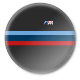 Значок с принтом BMW 2018 M Sport ,  металл | круглая форма, металлическая застежка в виде булавки | bmw | автомобиль | автомобильные | бмв | машины