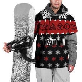 Накидка на куртку 3D с принтом Праздничный Led Zeppelin , 100% полиэстер |  | led zeppelin | блюз | группа | джимми пейдж | джон генри бонэм | джон пол джонс | знак | красный | лед зепелен | лед зеппелин | метал | надпись | новогодний | новый год | праздник | роберт плант | рождество