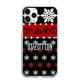 Чехол для iPhone 11 Pro матовый с принтом Праздничный Led Zeppelin , Силикон |  | led zeppelin | блюз | группа | джимми пейдж | джон генри бонэм | джон пол джонс | знак | красный | лед зепелен | лед зеппелин | метал | надпись | новогодний | новый год | праздник | роберт плант | рождество