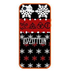 Чехол для iPhone 5/5S матовый с принтом Праздничный Led Zeppelin , Силикон | Область печати: задняя сторона чехла, без боковых панелей | Тематика изображения на принте: led zeppelin | блюз | группа | джимми пейдж | джон генри бонэм | джон пол джонс | знак | красный | лед зепелен | лед зеппелин | метал | надпись | новогодний | новый год | праздник | роберт плант | рождество