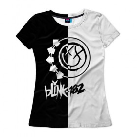 Женская футболка 3D с принтом Blink-182 , 100% полиэфир ( синтетическое хлопкоподобное полотно) | прямой крой, круглый вырез горловины, длина до линии бедер | blink | альтернативный рок | блинк | марк хоппус | музыка | мэтт скиба | панк рок | поп панк | рок | скейт панк | трэвис баркер