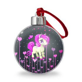 Ёлочный шар с принтом Pony , Пластик | Диаметр: 77 мм | pink | poni | pony | лошадка | лошадь | пони | розовый