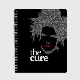 Тетрадь с принтом The Cure , 100% бумага | 48 листов, плотность листов — 60 г/м2, плотность картонной обложки — 250 г/м2. Листы скреплены сбоку удобной пружинной спиралью. Уголки страниц и обложки скругленные. Цвет линий — светло-серый
 | Тематика изображения на принте: robert smith | rock band | the cure | uk | британия | роберт смит | рок группа