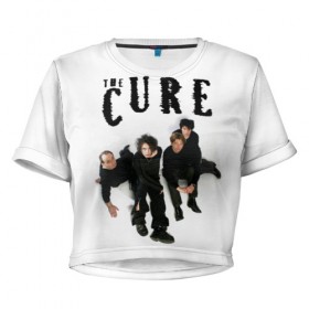 Женская футболка 3D укороченная с принтом The Cure , 100% полиэстер | круглая горловина, длина футболки до линии талии, рукава с отворотами | 