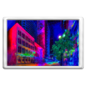 Магнит 45*70 с принтом Neon city , Пластик | Размер: 78*52 мм; Размер печати: 70*45 | Тематика изображения на принте: город | яркий