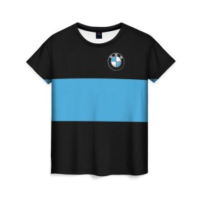Женская футболка 3D с принтом BMW 2018 Blue Line , 100% полиэфир ( синтетическое хлопкоподобное полотно) | прямой крой, круглый вырез горловины, длина до линии бедер | bmw | автомобильные | бмв | машины