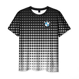 Мужская футболка 3D с принтом BMW 2018 Black and White IV , 100% полиэфир | прямой крой, круглый вырез горловины, длина до линии бедер | bmw | автомобильные | бмв | машины