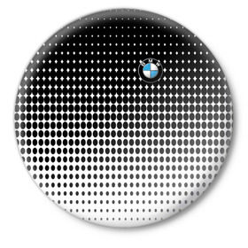 Значок с принтом BMW 2018 Black and White IV ,  металл | круглая форма, металлическая застежка в виде булавки | bmw | автомобильные | бмв | машины