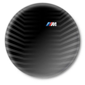 Значок с принтом BMW M BLACK & GREY ,  металл | круглая форма, металлическая застежка в виде булавки | bmw | автомобильные | бмв | машины